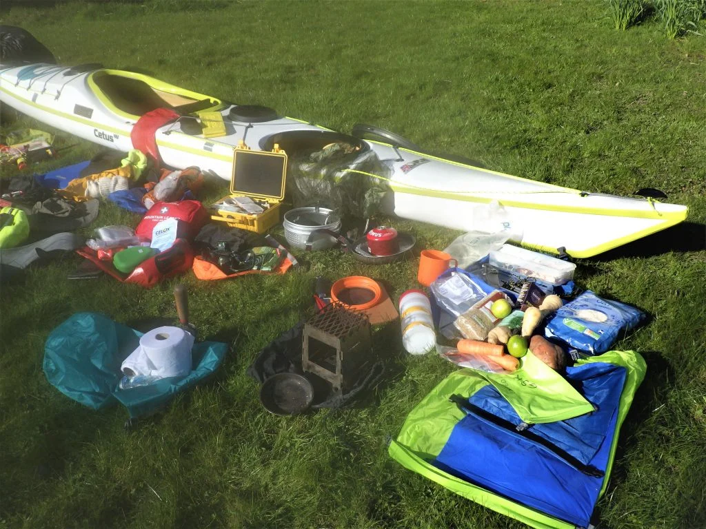 Sea kayaking rear hatch expedition equipment